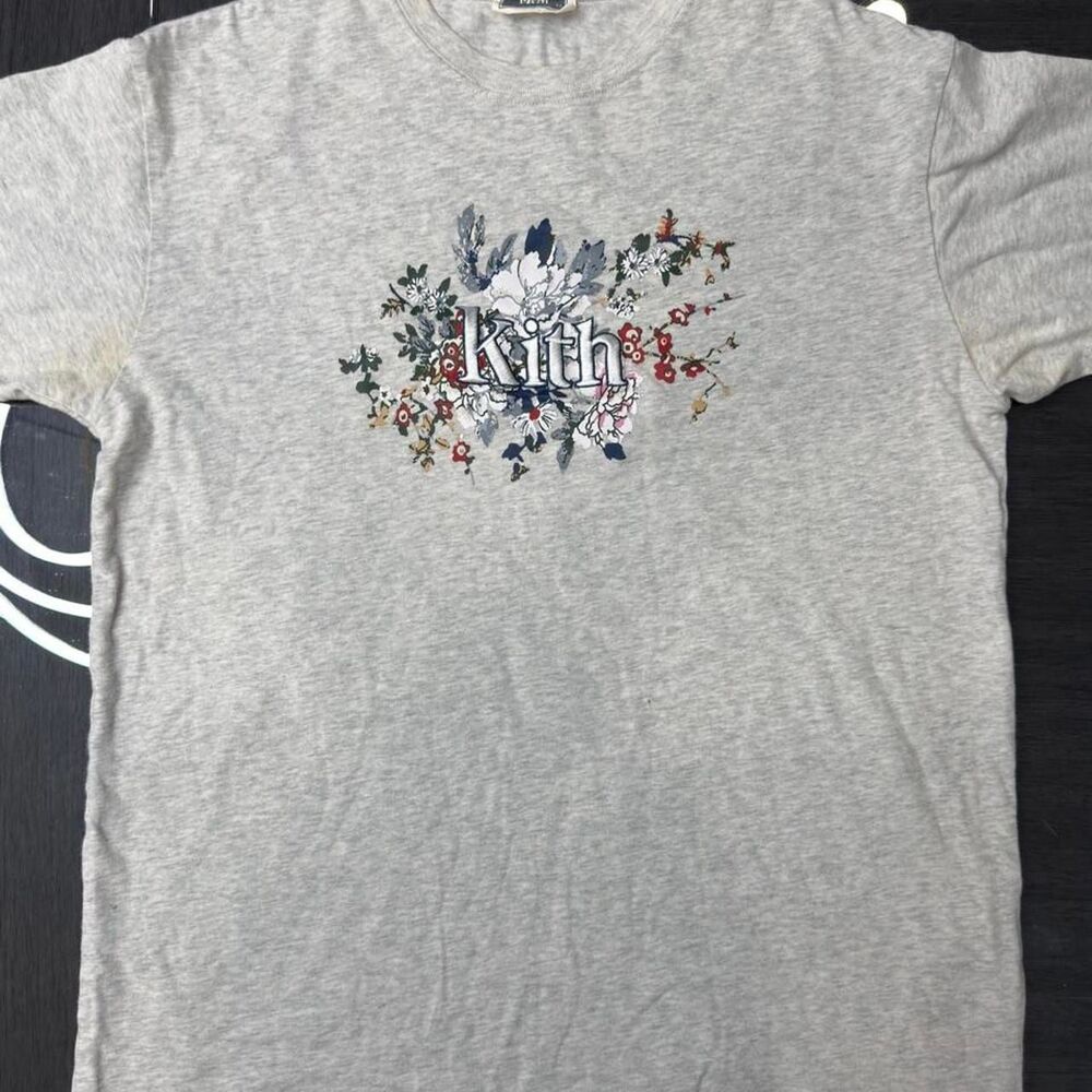 Kith Floral T-Shirt Size XS Heather Grey Cotton